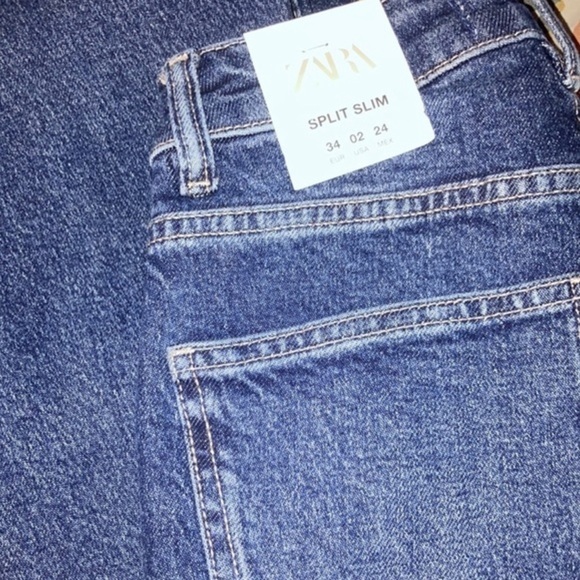 ZARA Split Slim Full Length Jeans Blogger Insta Favorite - Picture 6 of 12